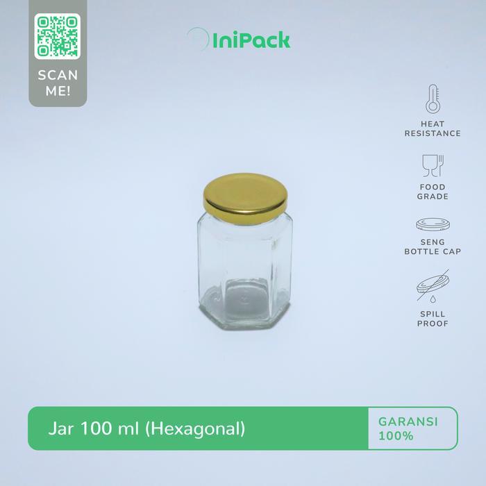 Jar Kaca Hexagonal 100 ML / Toples Jar Kaca 100 ML