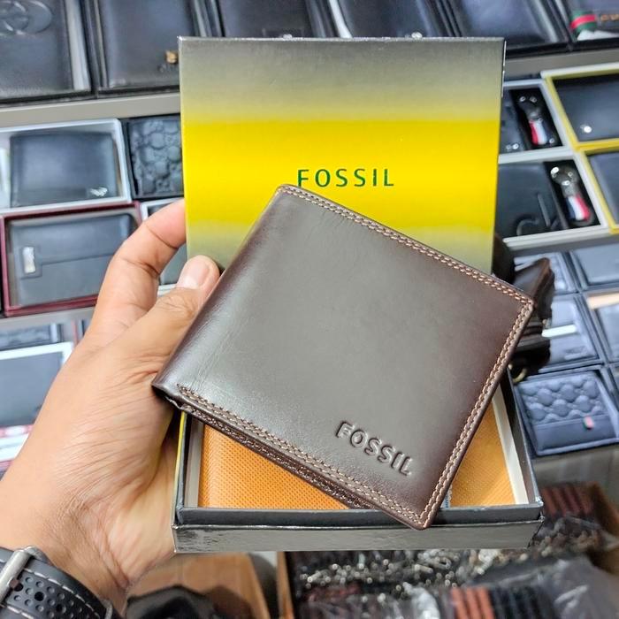 New Fossil F-024 Dompet Pria Kulit Sapi Asli Full Up Super Premium Import