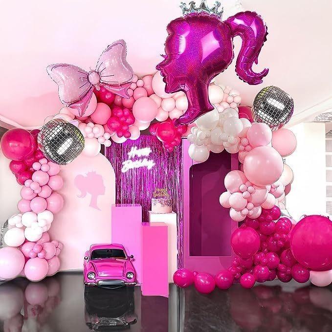 SET BALON GARLAND PINK BARBIE DEKORASI ACARA PESTA ULANG TAHUN BARBIE