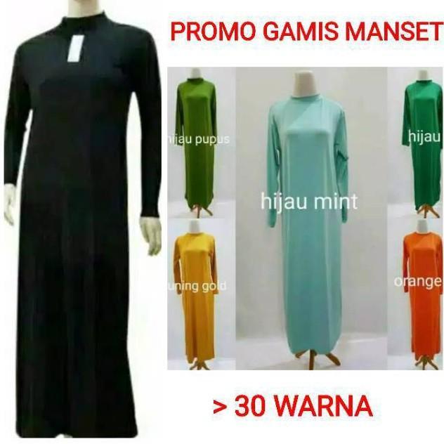 Best Seller Manset Gamis Lengan Panjang / Inner Dress Dalaman Gamis / Mangset Gamis Hitam Putih