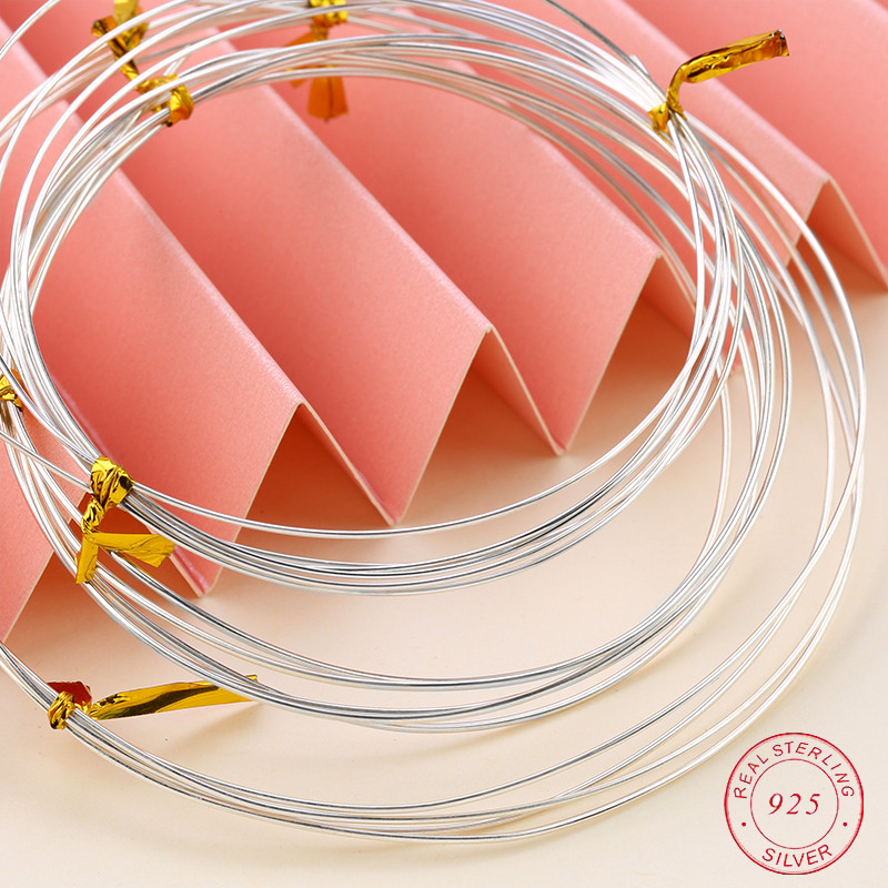 One Meter 0.4-0.8mm 925 Sterling Silver Wire Metel Thread Silver String Silver Line for Necklace