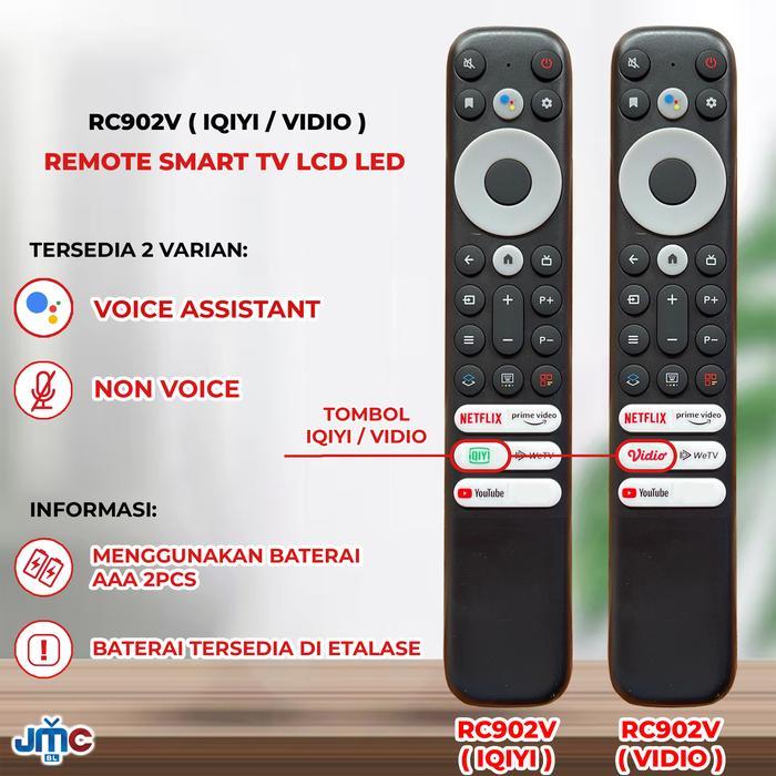 Remote Smart Tv Android Rc902V Tombol Iqiyi / Vidio
