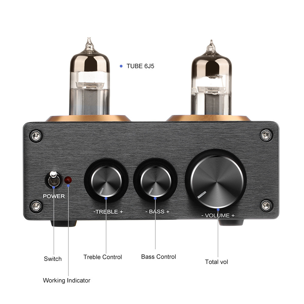 AIYIMA Stereo Buffer 6J5 (Upgrade 6J1) Bluetooth 4.2 Tube Preamplifier HiFi Amplifier Preamp With