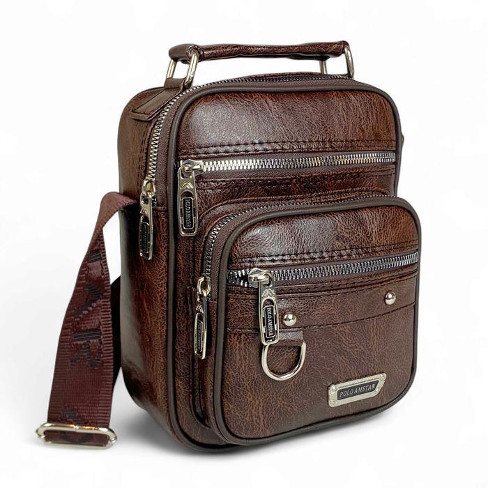 Eiger - Amstar Tas Selempang Kantor Pria 9 Inch Pu Leather Sintetis Elegan & Praktis Untuk Kebutuhan