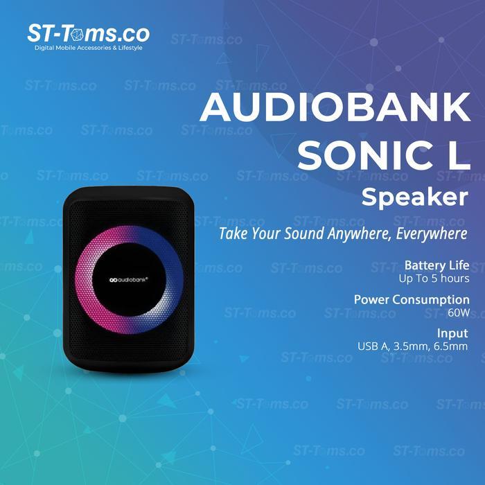 Audiobank Sonic L Sonicl Speaker Active Speaker Portable With Bluetooth Aux 6.3Mm Input Battery Bass