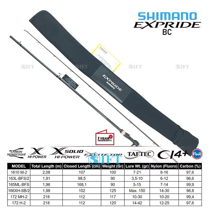 Joran Bc Shimano Expride [2022] Carbon Monocoque Fuji Ci4+ Bait Casting Resmi