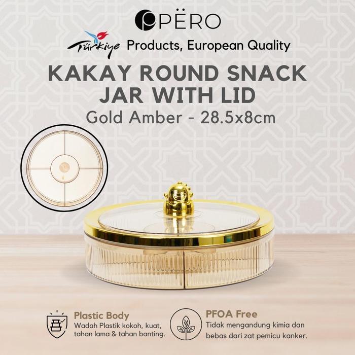 [Maksan] Pero Kakay Round Snack Jar With Lid / Toples Plastik Set / Wadah Plastik Set