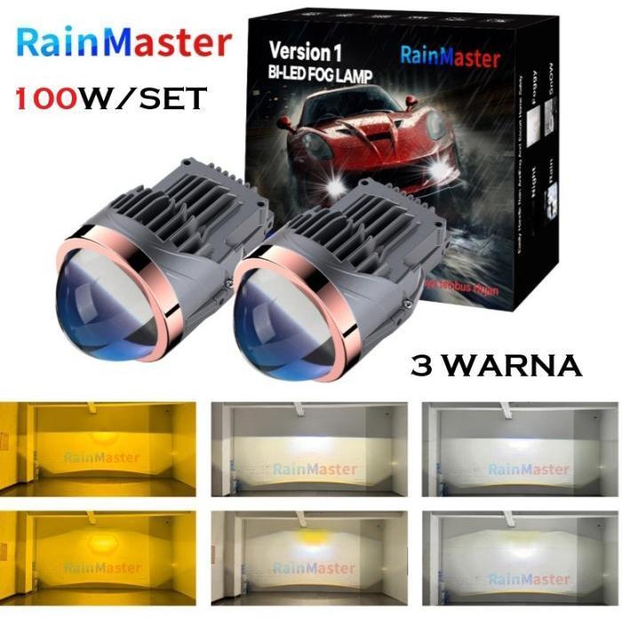 Lampu Biled Foglamp RAINMASTER 3 WARNA 3 inch 100W led kabut fog lamp mobil projector projie
