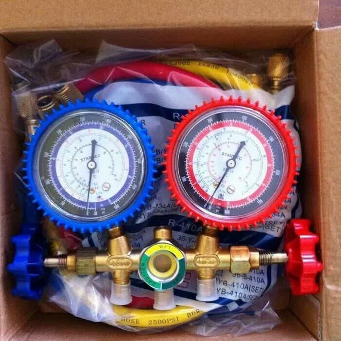 Double Manifold + Selang R22 Isi 3Pcs Manifold Double Starmec