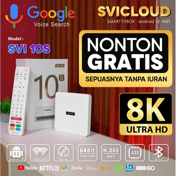 Terbaru Best Quality 100% Original Android Tv Box Stb Sv Cloud 10S Ram 2Gb/32Gb Original Android 12