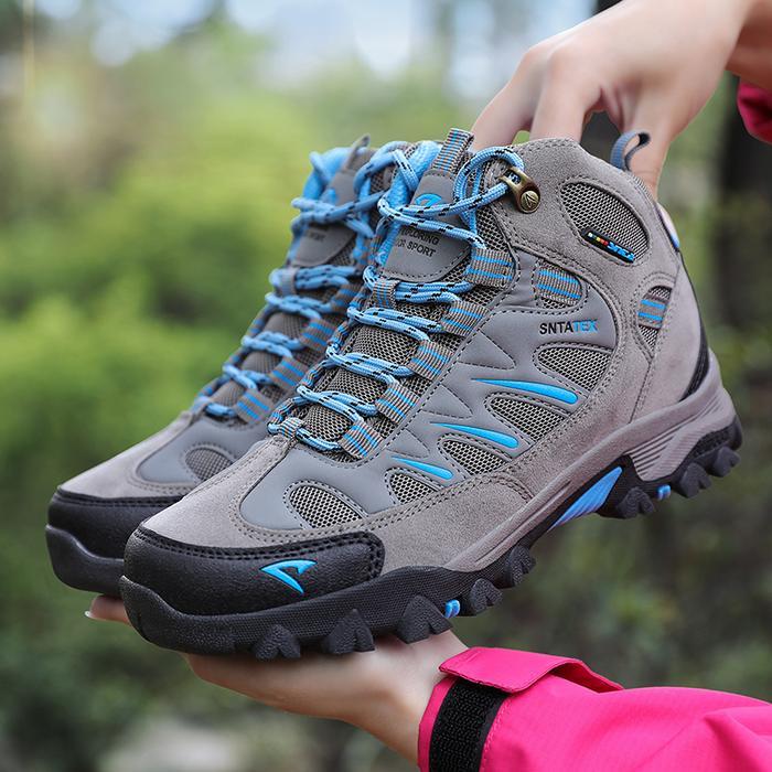 Eiger - Sepatu Gunung Pria Dan Wanita 613 Warna Greylt.Blue Series Semi Waterproof - Free Tali