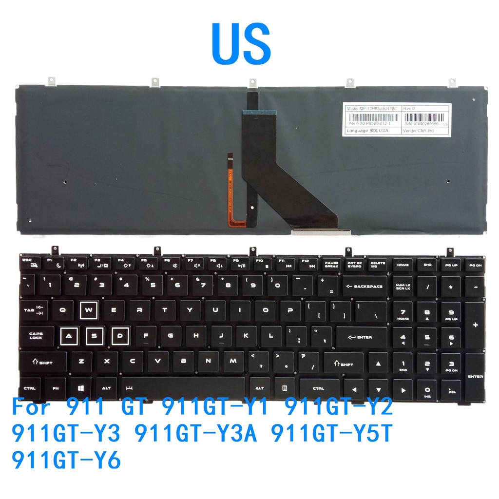 New US Language Backlit Keyboard For ThundeRobot 911 GT 911GT-Y1 911GT-Y2 911GT-Y3 911GT-Y3A