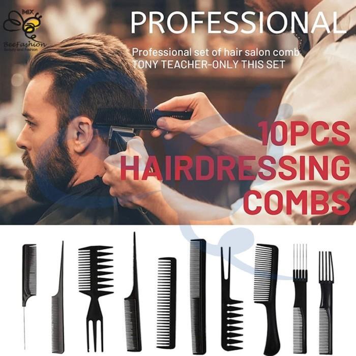 Perlengkapan Sisir Rambut Salon Hair Comb Profesional - 10Set - Alat Kecantikan