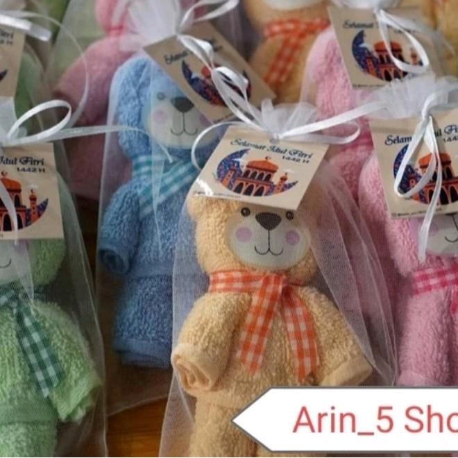 Souvenir Handuk Bentuk Boneka Beruang Packing Tile