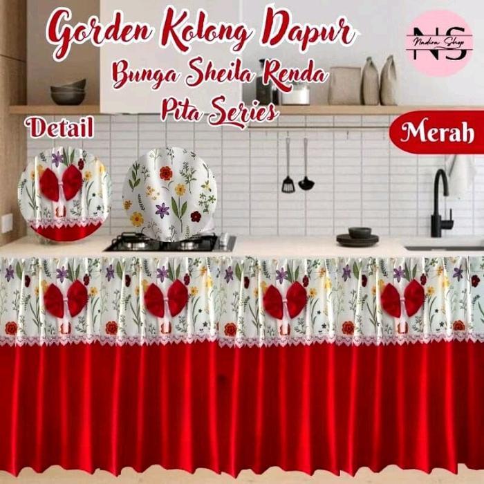 "New" Tirai GORDEN KOLONG DAPUR BAWAH MEJA KONPOR KOLONG DAPUR MOTIF TERBARU cantik dan elegan