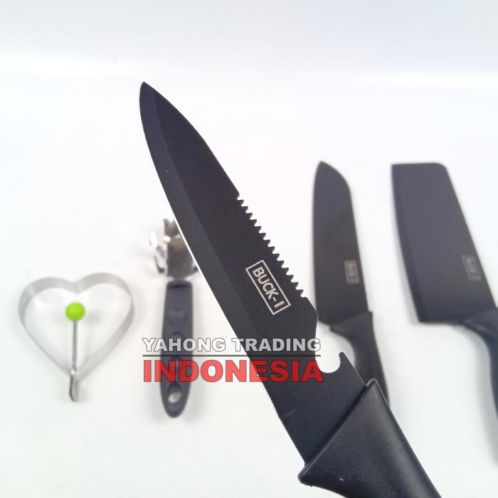 Pisau Dapur Lengkap 5Pcs Kitchen Knife Set Buck-I 5 Pcs In 1 Terlaris