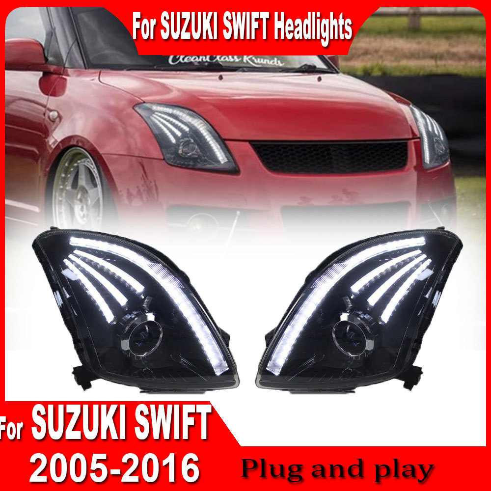 Car Led Headlights For Suzuki Swift 2005 2006 2007-2016 Swift Headlights Modified Front Led DRL