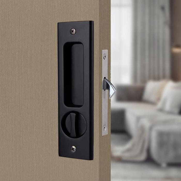 HITAM / PERAK KUNCI PINTU SLIDING GESER SET INVISIBLE SLIDING DOOR KUNCI PINTU PERANGKAT KERAS