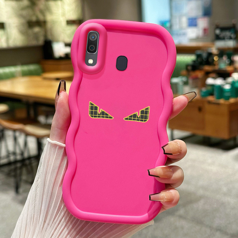 Casing Hp Untuk Samsung A20 A30 M10s Case Mata robot minimalis Cesing Candy warna Kasing Macaron Kes