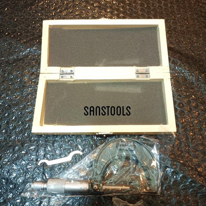 Outside Mikrometer 25-50Mm Manual Micrometer Alat Ukur Ketebalan Benda