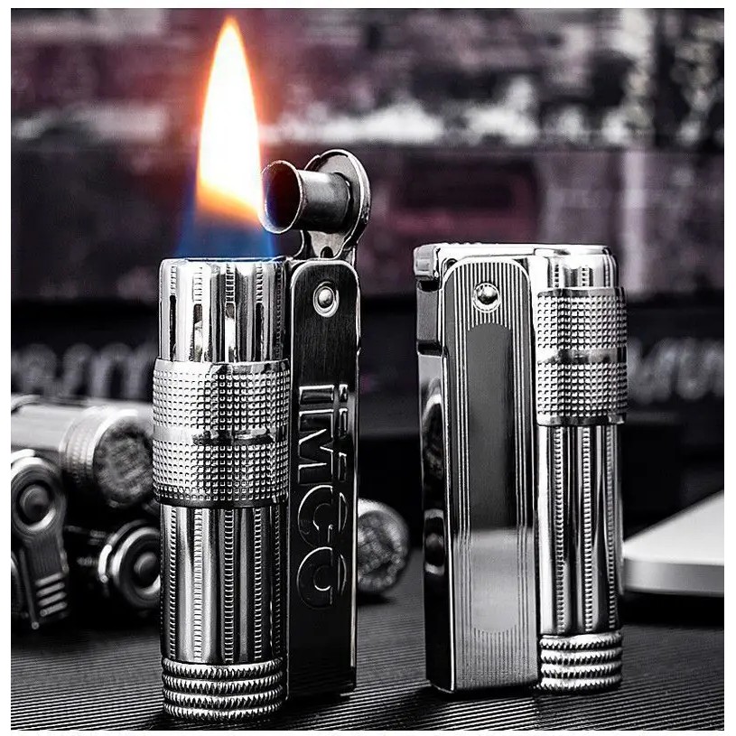 Original IMCO 6700 Retro Stainless Steel Metal Lighter Austrian Gasoline Grinding Wheel Windproof