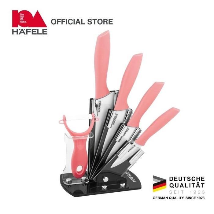 Hafele Pisau Set Dapur Pink Series Kitchenware - Ceramics Knife Set Flamengo Pink