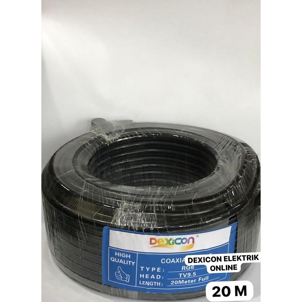 N3W KABEL ANTENA RG6 / Merk Dexicon/ 10 Meter 15 Meter 20 Meter
