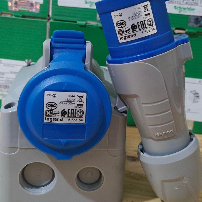 Legrand 1 Set 3Pin 16A 1Phase Surface Mounting+Plug 555154+555124 Ip44 Original Made In Turkey