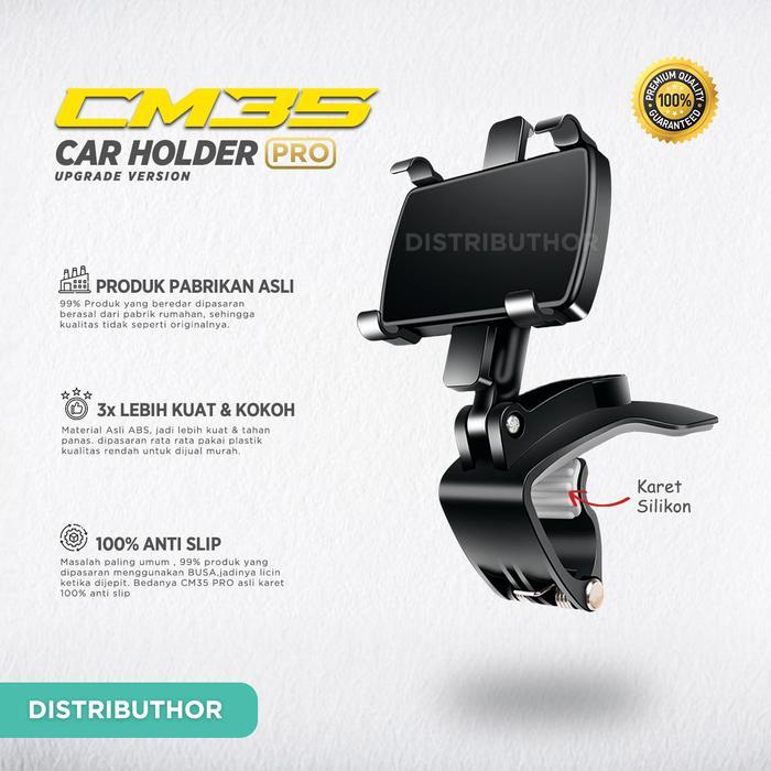 Holder HP Jepit Mobil Serbaguna CM35 Jepitan Kuat Anti Slip untuk Dashboard Meja Spion Cup Mobil