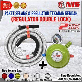 SELANG PAKET REGULATOR GAS NIS DOUBLE LOCK
