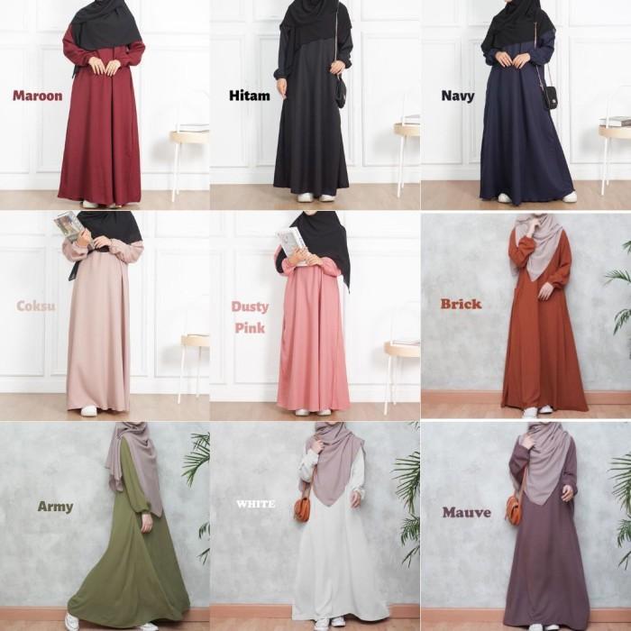 Thebest- Gamis Hitam Premium Remaja Dress Polos Wanita Jumbo Terbaru Kekinian