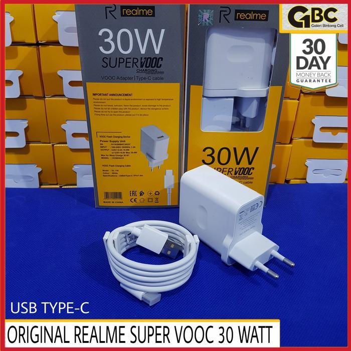 Casan Realme Super VOOC 30 Watt Ori 100% Charger Realme Vooc 30W USB C