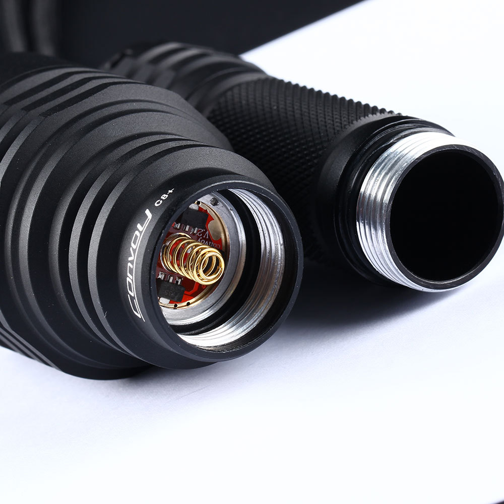 Black Convoy C8+ with XPL HI LED,copper DTP board and ar-coated inside,new firmware