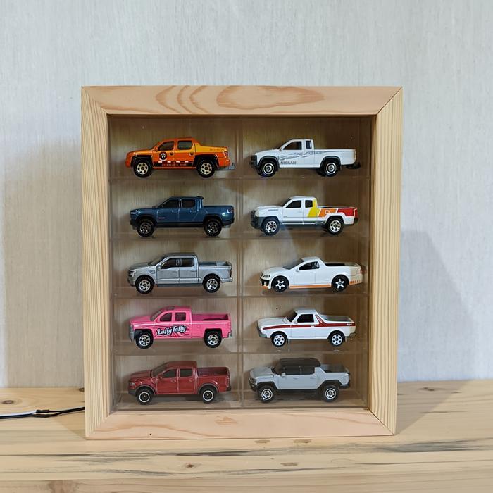 10 Mobil Rak Hotwheel Premium Kayu Solid Dan Akrilik Acrylic Pasti Promo
