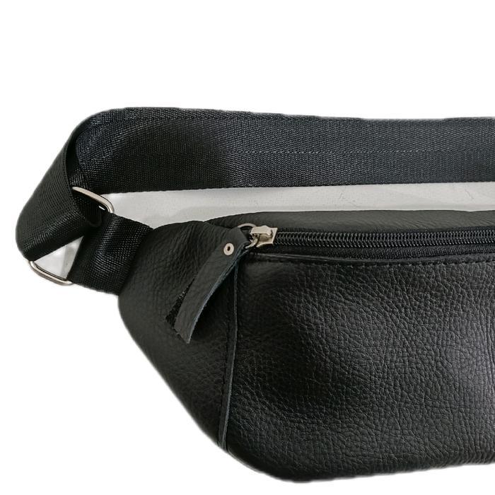 Tas Pinggang Pria Tas Pinggang Wb Kulit Sapi Asli Hitam