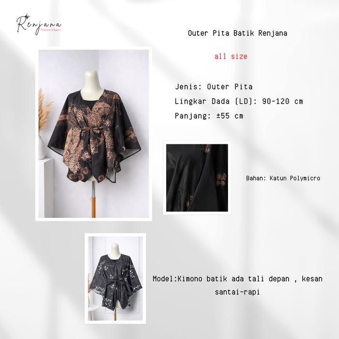 Outer Batik Wanita Modern Model Kimono - Batik Cap Viscose Premium Untuk Kondangan & Kantor