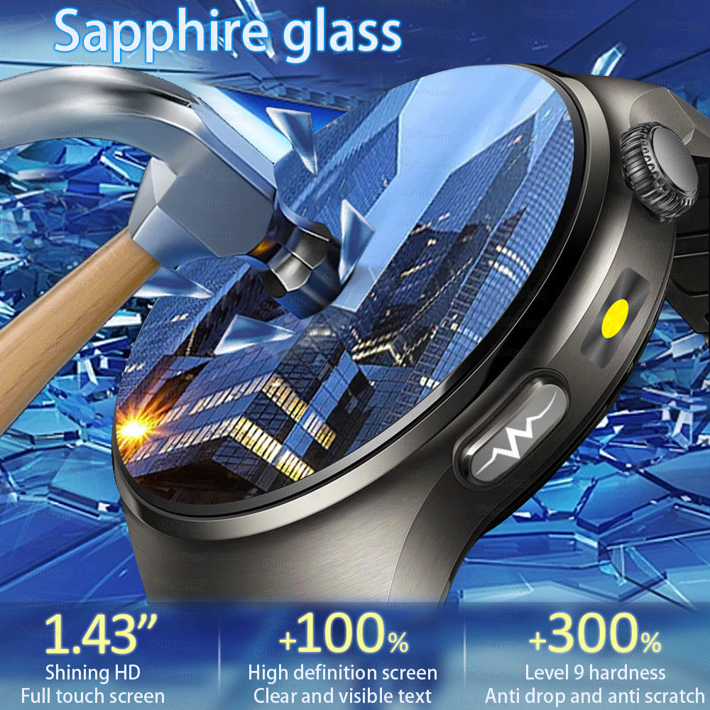 Sapphire Smartwatch Men AI Diagnosis Smart Watch ECG Blood Pressure Blood oxygen Health monitor ECG