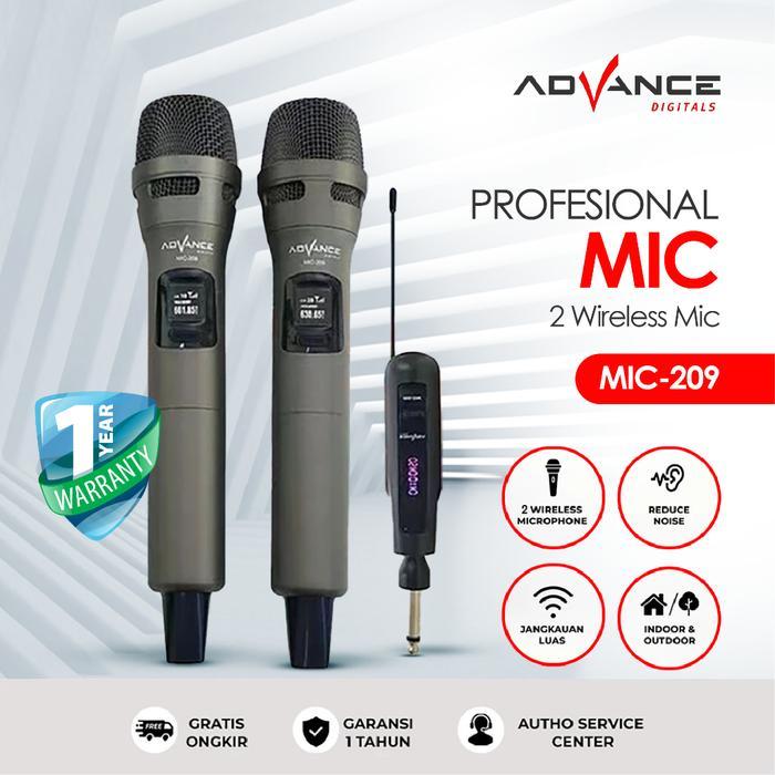 ADVANCE MIC-209 2Mic Digital Wireless Mic Microphone/Mikrofon Bluetooth Profesional Mic Wireless