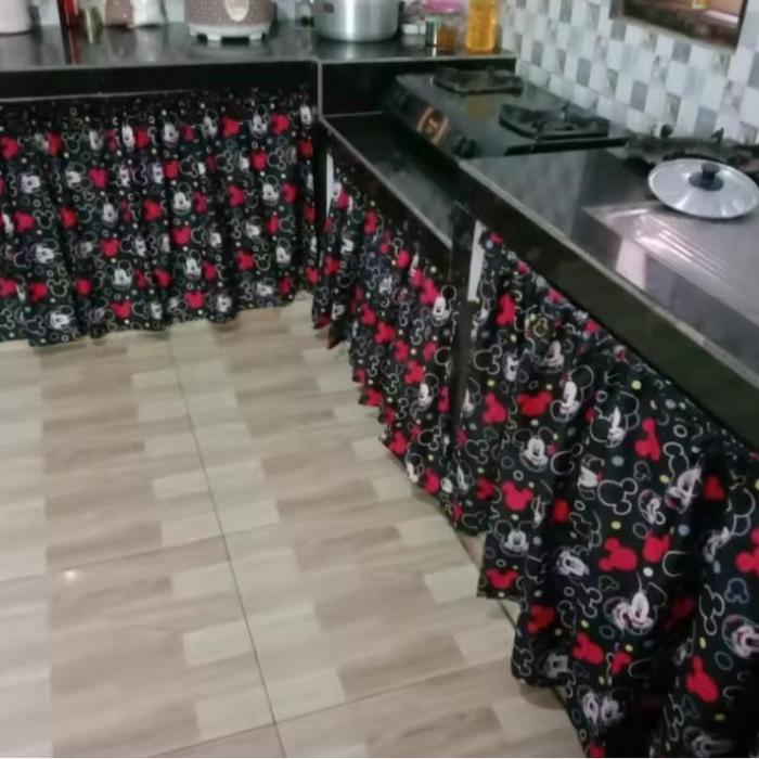 Gorden Kolong Dapur Atau Hordeng Meja Dapur Minimalis Free Tali Kain Terlaris