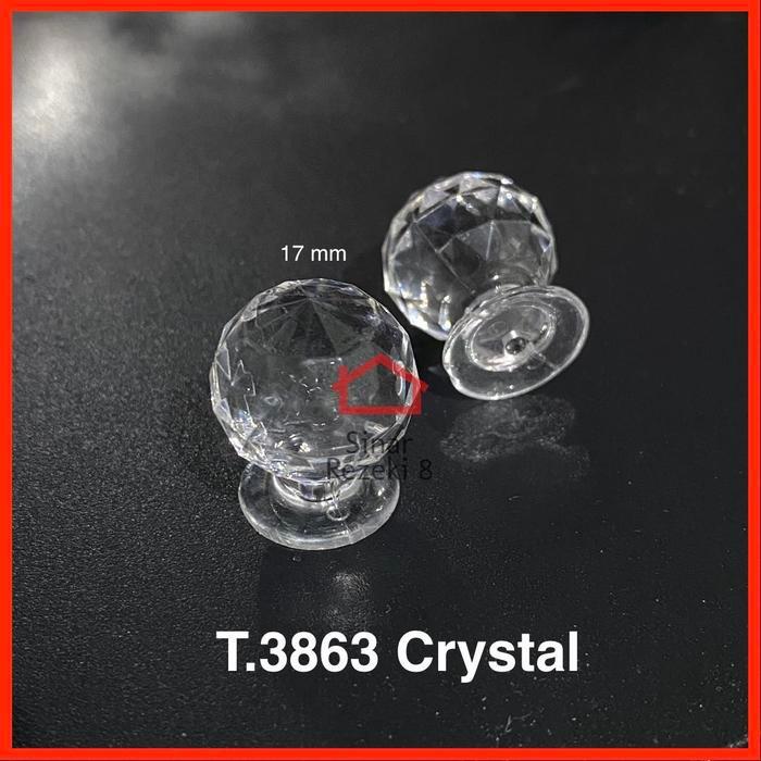 Tarikan Berlian Kristal / Crystal Kaca Handle Laci Pintu Lemari Knob .