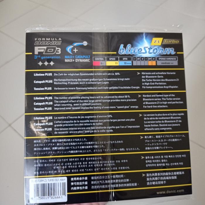 Karet Tenis Meja Donic Bluestorm Z1 Turbo Original #Gratisongkir