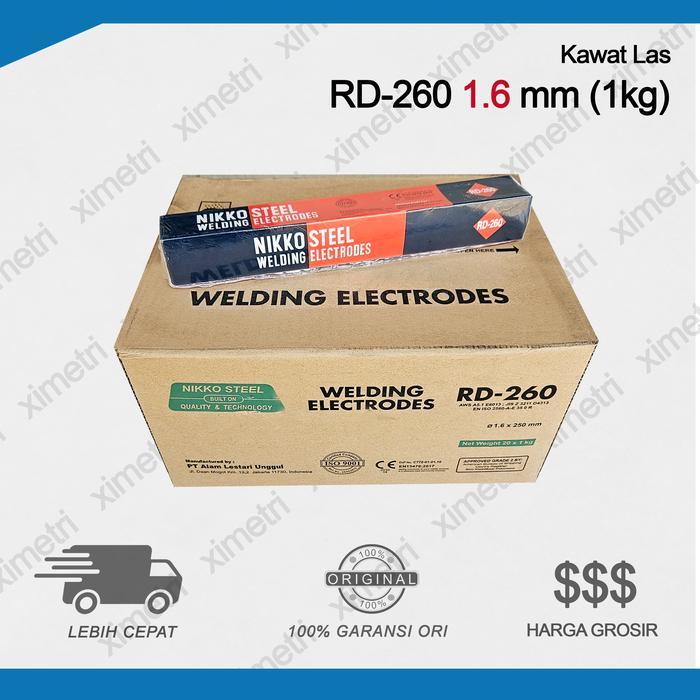 Terbaru Kawat Las Rd 260 1.6 Mm (1Kg) Nikko Steel / Las Elektroda Rd260 1,6 Mm