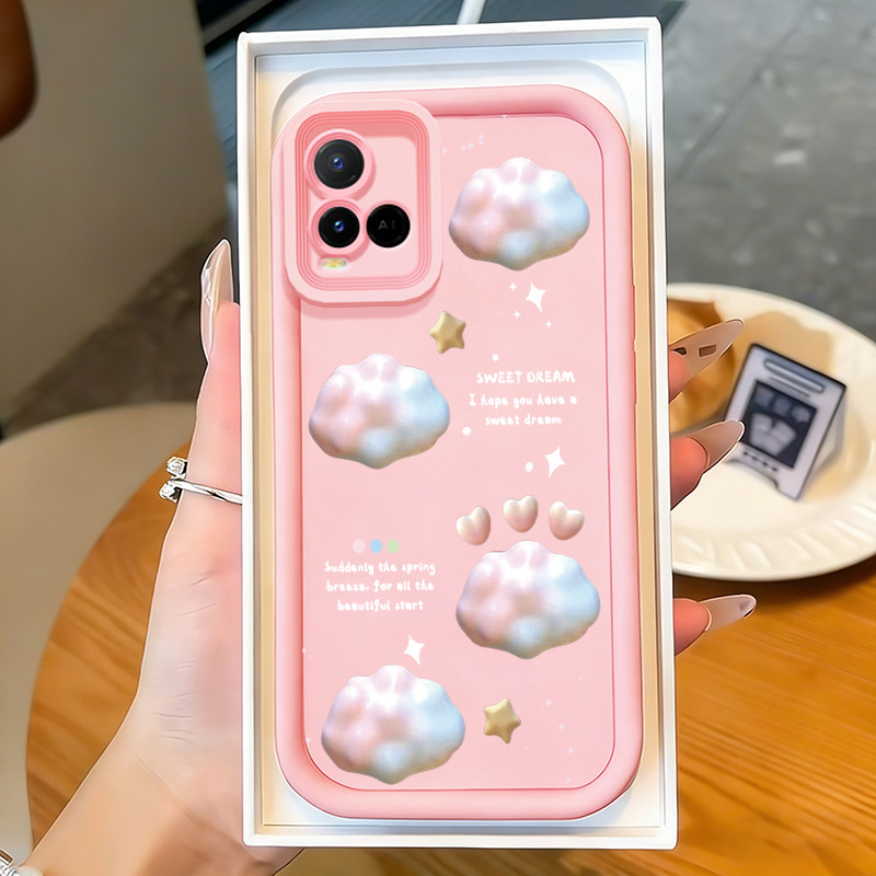 Casing Hp untuk VIVO Y21 Y21s Y21t Y21e Y21a Y21G Y33s Y33t Case Awan berwarna gradasi Kasing siliko