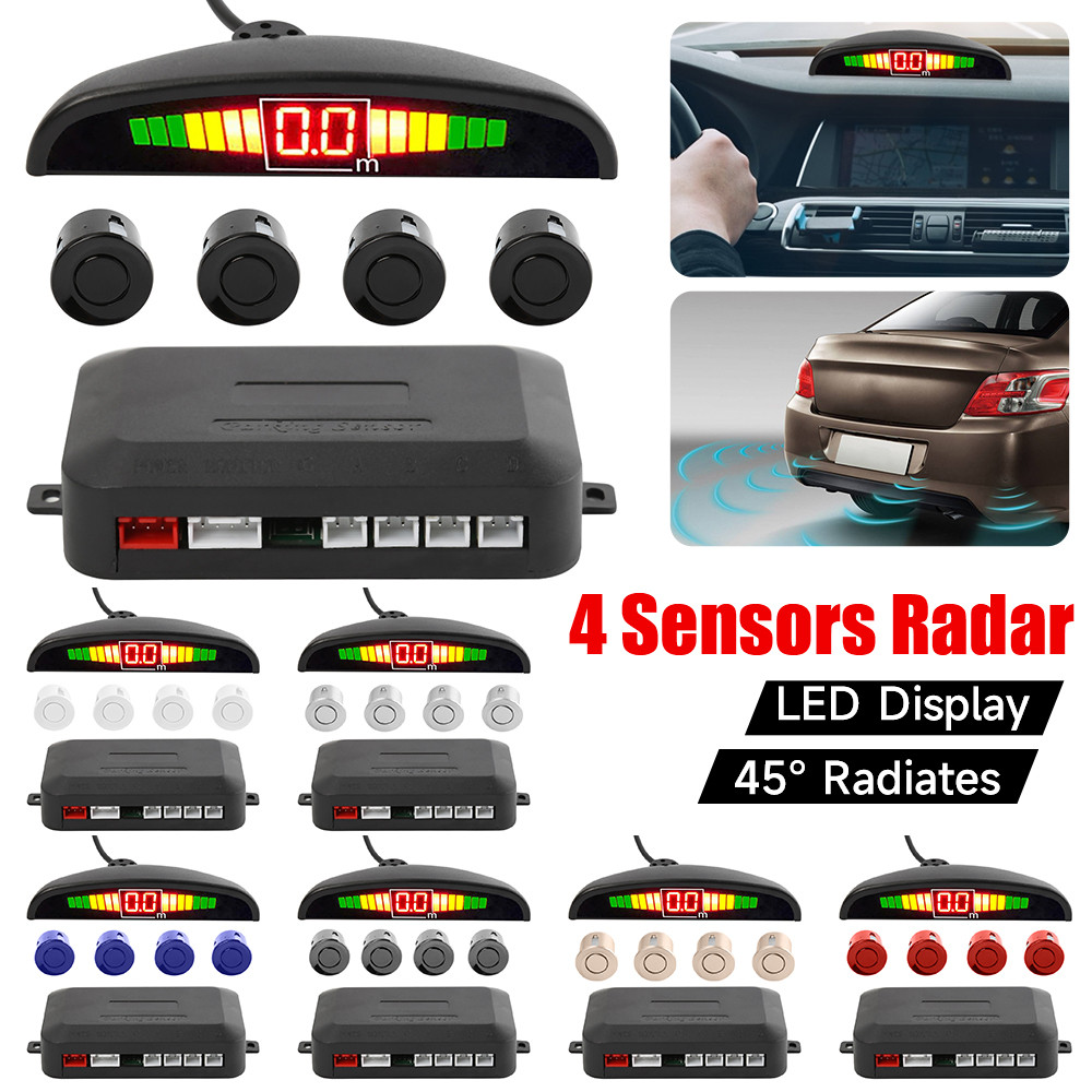 Sensor Parkir Mobil Sensor Parkir Radar Mobil 4 Sensor Parkir Tampilan LED Sensor Rover Mobil Sistem