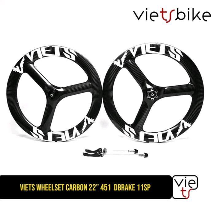 wheelset trispoke carbon trispok 3spoke viets 20 22 in 406 451 20+