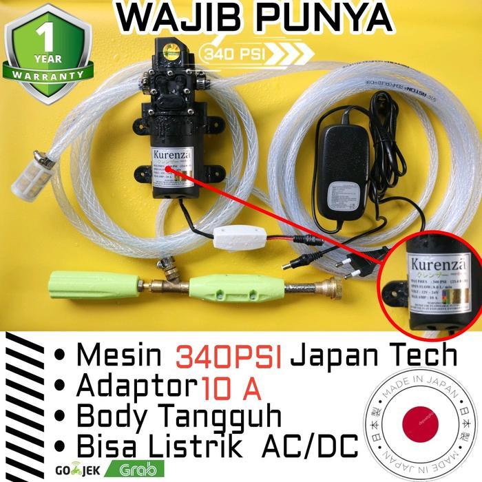 KURENZA_ ( TEKANAN 340 PSI ) ALAT CUCI MOTOR AC MOBIL SCREEN SABLON BERKUALITAS POMPA MESIN STEAM