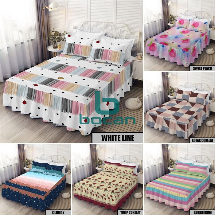 "New" Sprei Rumbai Homemade Ukuran 180x200 & 160x200 / Sprei Rumbai Bahan Katun Motif Bunga