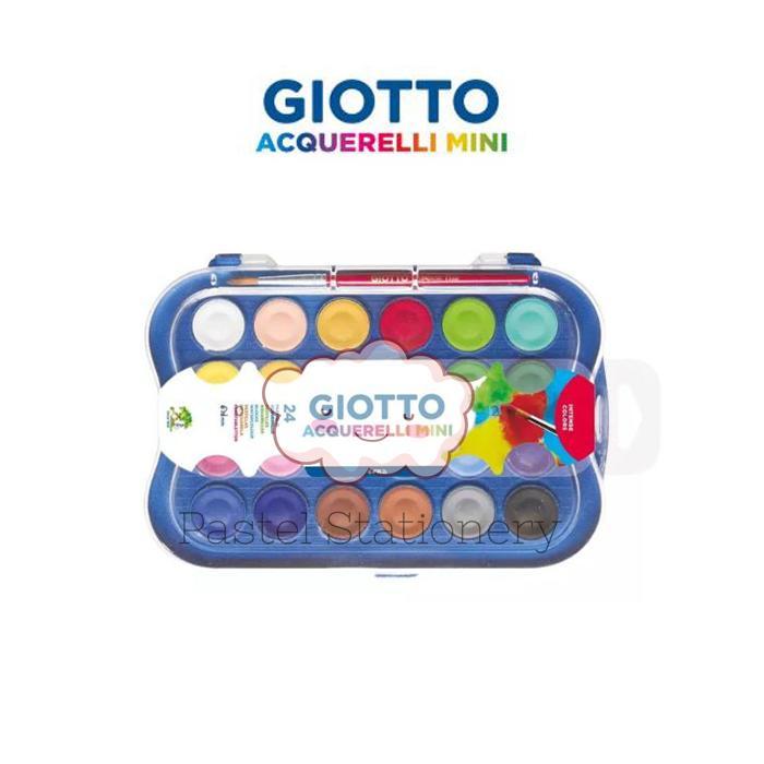 Sale Giotto Acquerelli Mini Watercolor Cake Color Paint Set 24 Warna Cat Air Gioto Mini