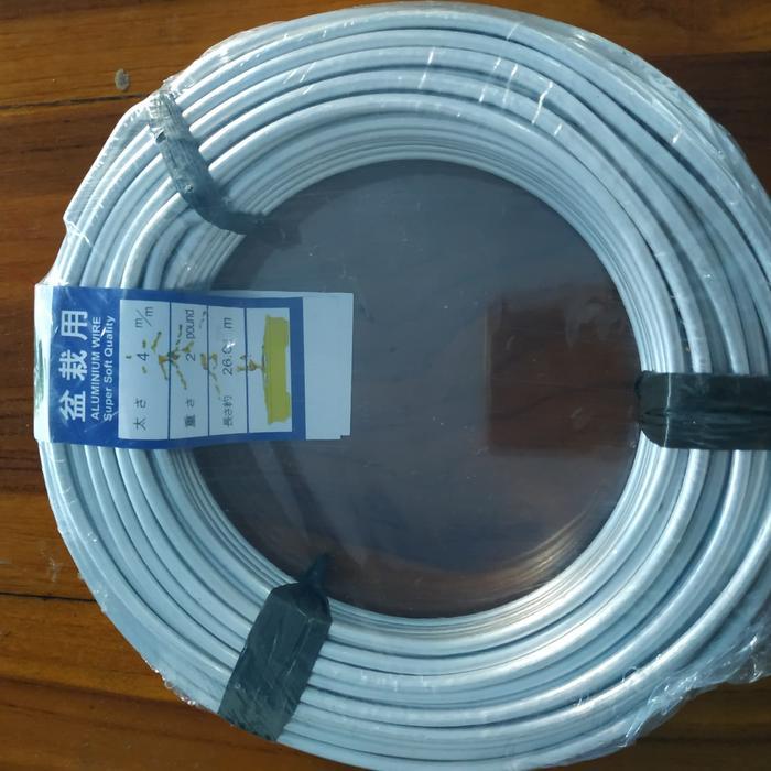 kawat bonsai aluminium ukuran 4 mm harga / meter