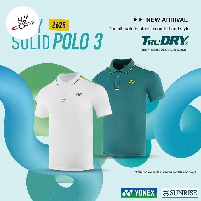 Baju Kaos Jersey Badminton Bulutangkis Easy Solid Polo 3 Yonex 2625 Kerah Casual Original